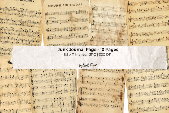Download Vintage Sheet Music Junk Journal Pages - Journal pages Collection