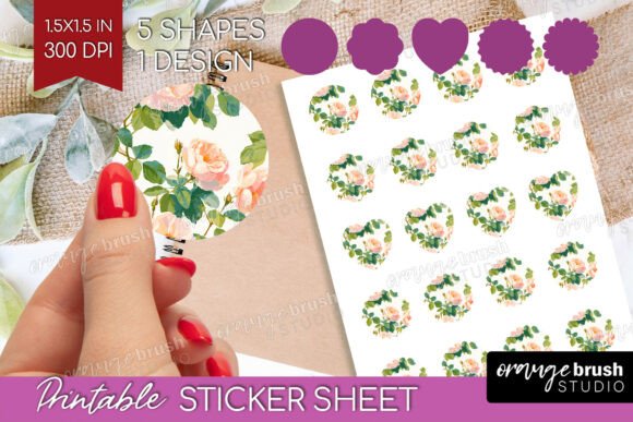 Download Spring Floral Printable Sticker Sheet - Premium Bundle