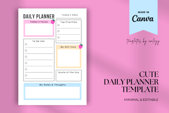 Download Aesthetic Cute Daily Planner Template - Cute Collection