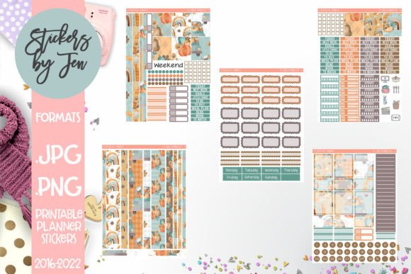 Download Autumn Printable Planner Sticker Kit - Sticker Collection