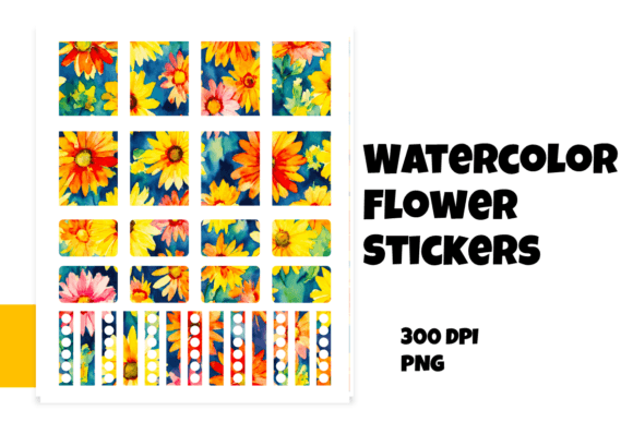 Download 🌼 Bright WC Floral Planner Stickers - Sticker Collection
