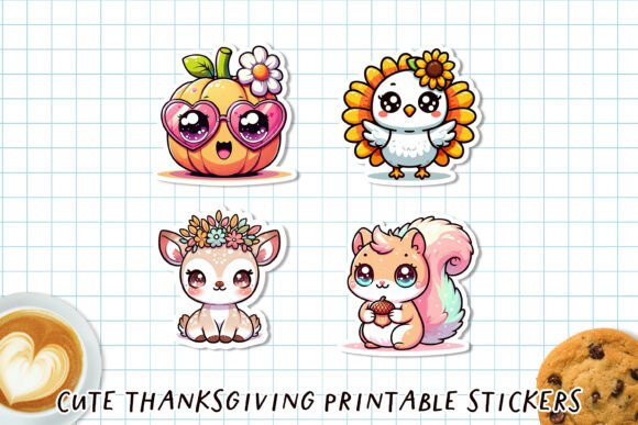 Download Cute Kawaii Thanksgiving Stickers | Fall - Cute Collection
