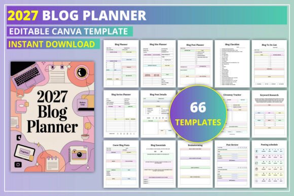 Download Editable 2027 Blog Planner - Blog planner Collection