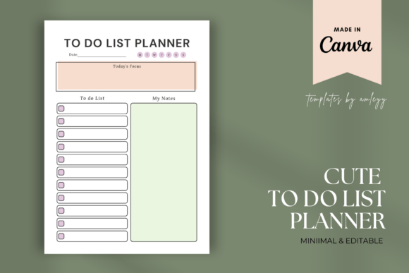 Download Cute to-Do List Planner Template – Canva - Cute Collection