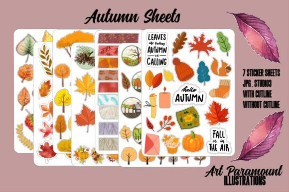 Download Autumn Fall Sticker Sheet Bullet Journal - Sticker Collection