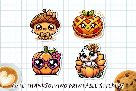 Download Cute Kawaii Thanksgiving Stickers | Fall - Cute Collection
