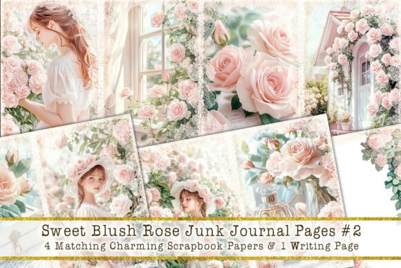 Download Sweet Blush Floral Junk Journal Pages #2 - Journal pages Collection