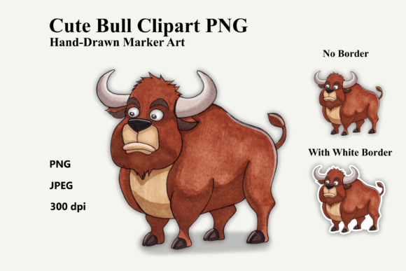 Download Cute Bull Clipart PNG Marker Art - Cute Collection