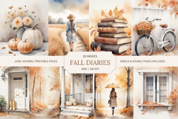 Download Boho Fall Printable Junk Journal Pages - Journal pages Collection