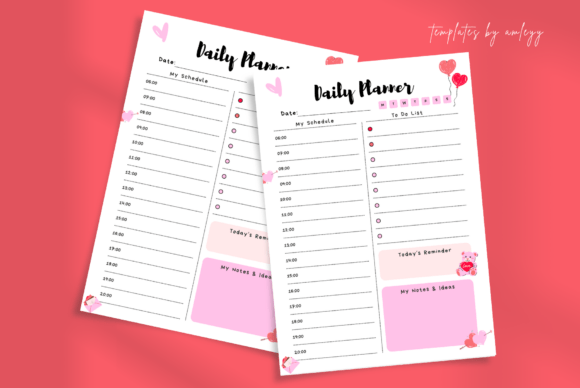 Download Cute Valentine’s Day Daily Planner Canva - Cute Collection
