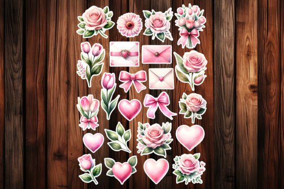Download Valentine Floral Printable Sticker Sheet - Sticker Collection