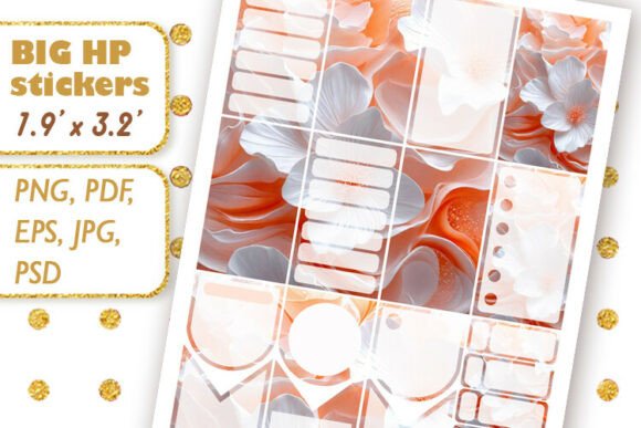 Download Big Happy Planner Stickers Orange Flower - Sticker Collection
