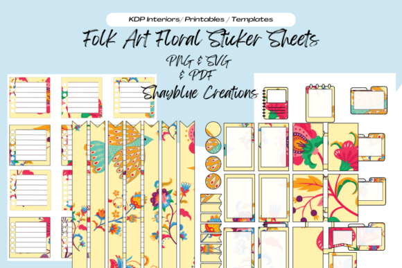 Download Floral Folk Art Planner Sticker Sheets - Sticker Collection