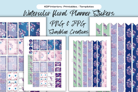 Download Watercolor Floral Planner Sticker Sheets - Sticker Collection