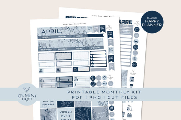 Download Monthly Printable Planner Sticker Kit - Sticker Collection