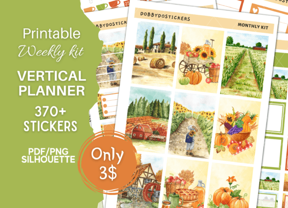 Download Fall Printable Planner Stickers Kit - Sticker Collection