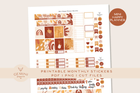 Download Monthly Printable Planner Sticker Kit - Sticker Collection