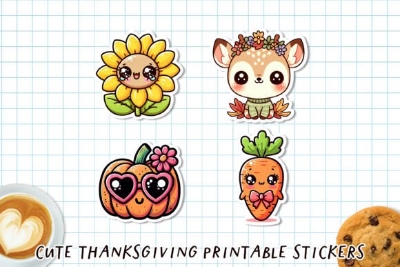 Download Cute Kawaii Thanksgiving Stickers | Fall - Cute Collection