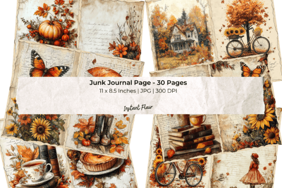 Download Cozy Autumn Junk Journal Pages - Journal pages Collection
