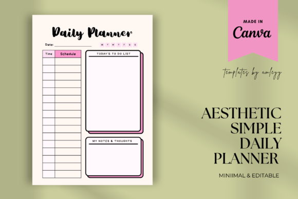 Download Simple Aesthetic Daily Planner Template - Simple aesthetic daily planner Collection
