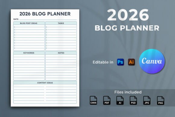 Download 2026 Blog Planner Template - Blog planner Collection