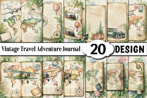 Download Vintage Travel Adventure Journal Pages - Journal pages Collection
