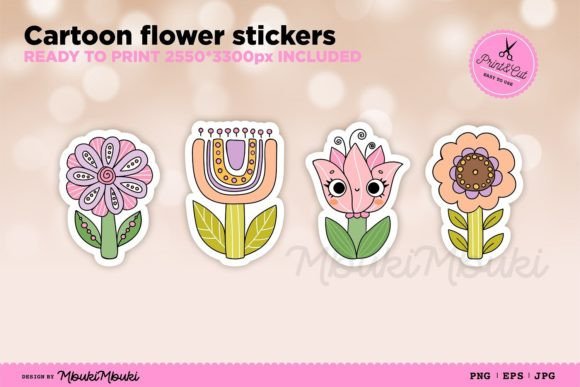 Download Cartoon Flower Stickers - Sticker Collection