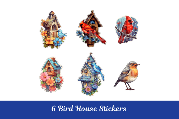 Download Bird House Stickers Ephemera Fussy Cuts - Sticker Collection