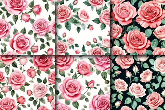 Download Cute Preppy Roses Digital Papers - Cute Collection