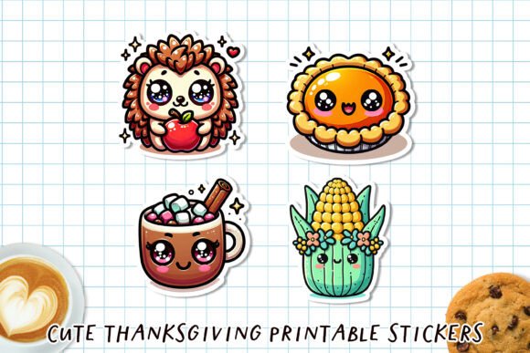 Download Cute Kawaii Thanksgiving Stickers | Fall - Cute Collection
