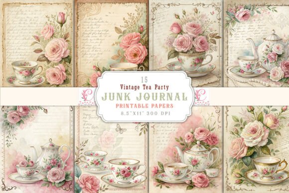 Download Vintage Tea Party Junk Journal Pages - Journal pages Collection