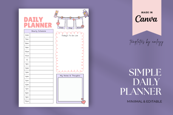 Download Cute Aesthetic Daily Planner Template - Cute Collection