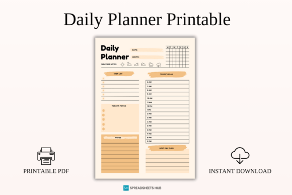 Download Daily Planner Printable PDF Template - Premium Resources