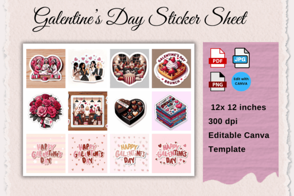 Download Galentine’s Day Sticker Sheet Printable - Sticker Collection