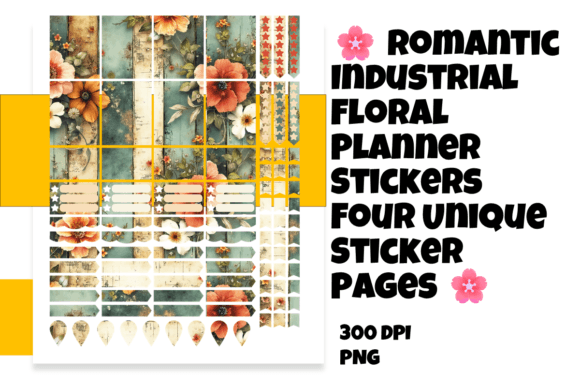 Download Romantic Indust Floral Planner Stickers - Sticker Collection
