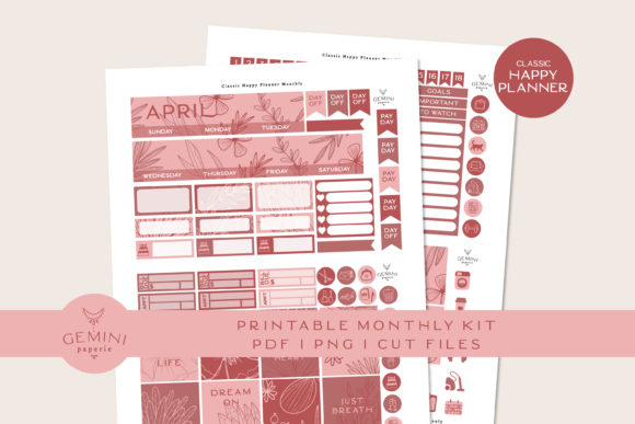 Download Monthly Printable Planner Sticker Kit - Sticker Collection