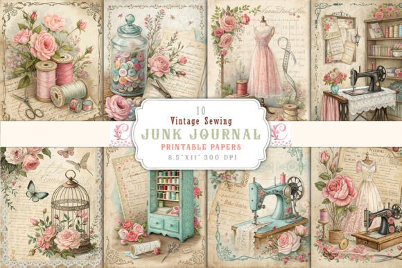 Download Vintage Sewing Junk Journal Pages - Journal pages Collection