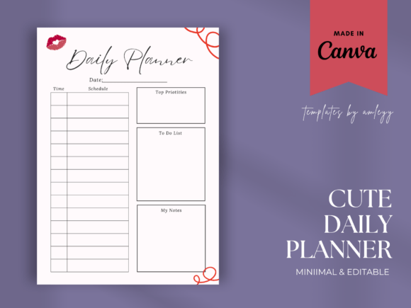 Download Cute Daily Planner Template Canva - Cute Collection