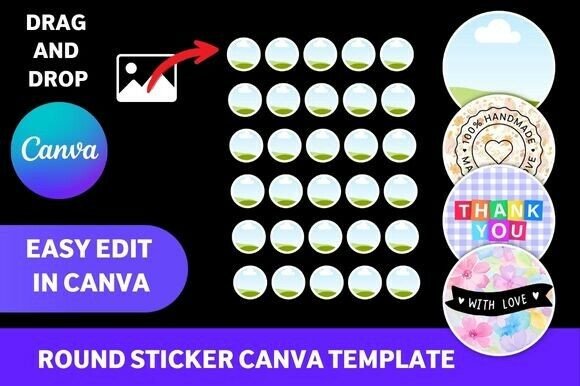 Download 1.5 Inch Round Sticker Sheet Canva Templ - Sticker Collection