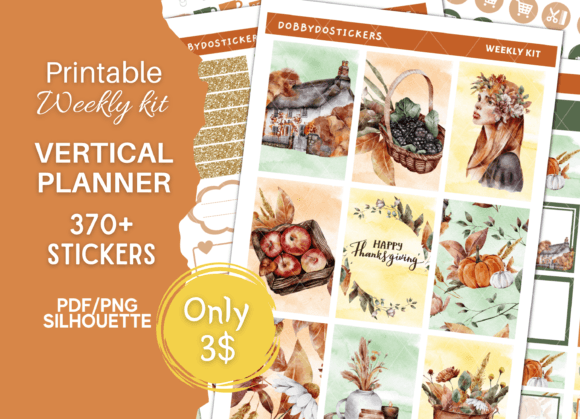 Download Fall Printable Planner Stickers Kit - Sticker Collection
