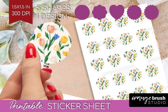 Download Spring Floral Printable Sticker Sheet - Premium Resources