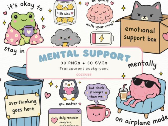 Download Mental Health Sticker Cliparts, Support - Sticker Collection