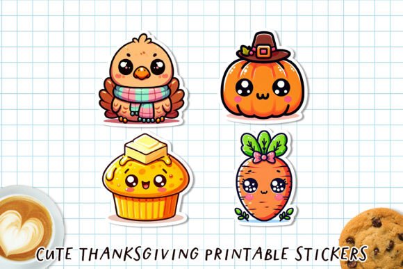 Download Cute Kawaii Thanksgiving Stickers | Fall - Cute Collection