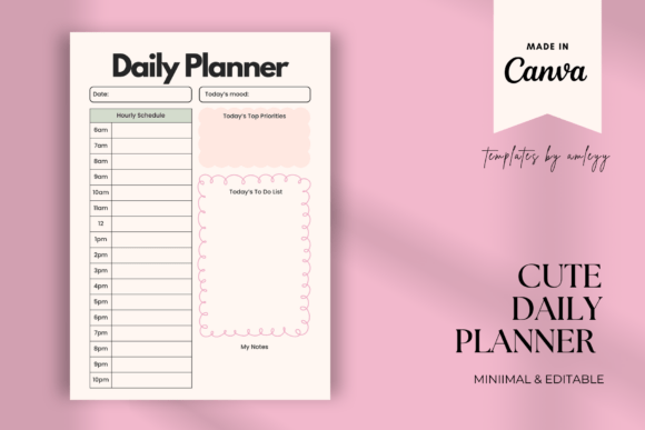 Download Cute Daily Planner Template | Printable - Cute Collection