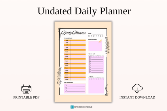 Download Undated Daily Planner Printable PDF - Premium Resources