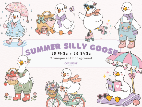 Download Silly Goose Summer Cliparts, Cute Pastel - Cute Collection