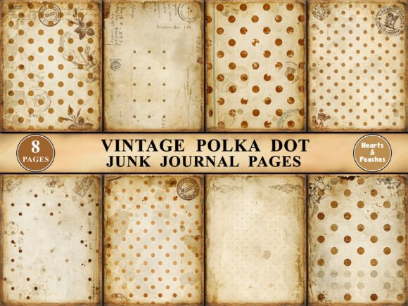 Download Vintage Polka Dot Junk Journal Pages - Journal pages Collection