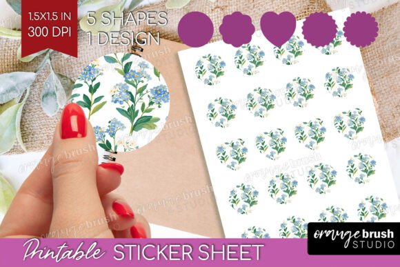 Download Spring Floral Printable Sticker Sheet - Sticker Collection
