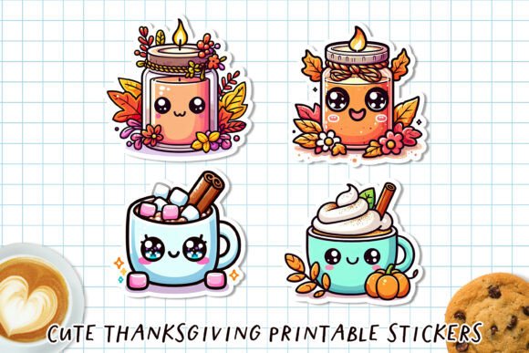 Download Cute Kawaii Thanksgiving Stickers | Fall - Cute Collection