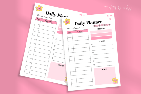 Download Cute Daily Planner Template Canva - Cute Collection